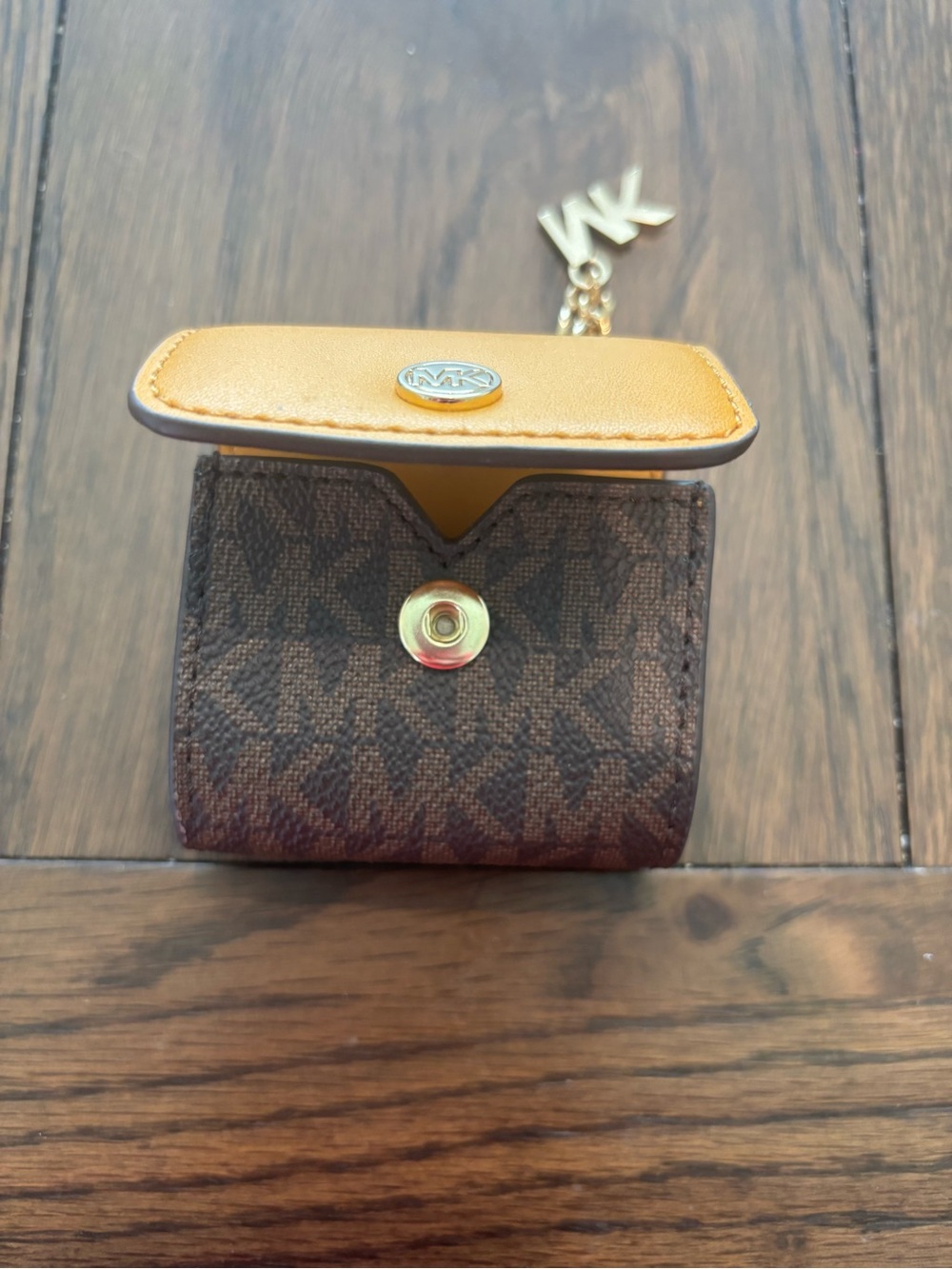 Michael Kors Yellow and Brown MK Logo Change Purse - Picture 3 of 3
